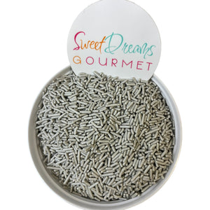 a bowl of sprinkles with a sign that says sweet dreams gour