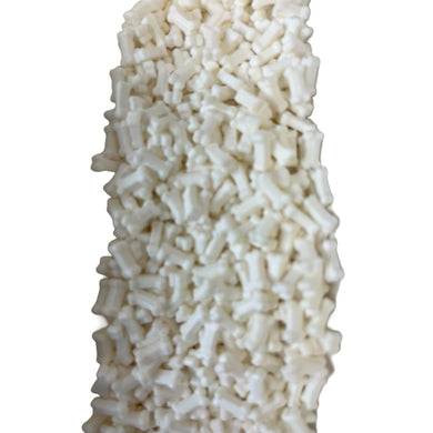 a close up of a pile of rice on a white background