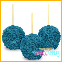 a couple of blue cake pops sitting on top of each other
