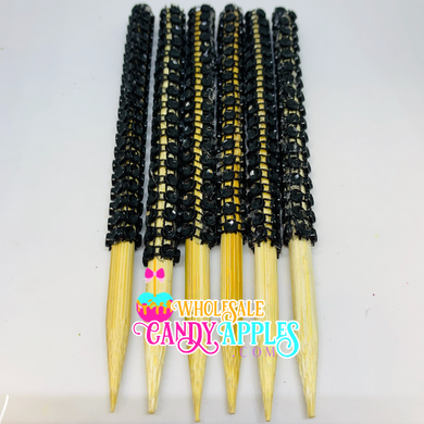 Black Candy Apple Bling Sticks- 12 Sticks