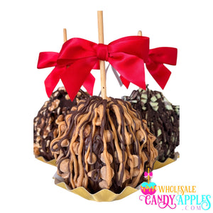 Large Gourmet Milk Chocolate Caramel Apple with Peanut butter Chips