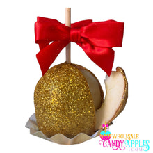 Large Gourmet Milk Chocolate Caramel Apple with Gold Glitter