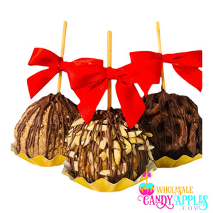 Large Gourmet Milk Chocolate Caramel Apple with Chocolate Pretzels