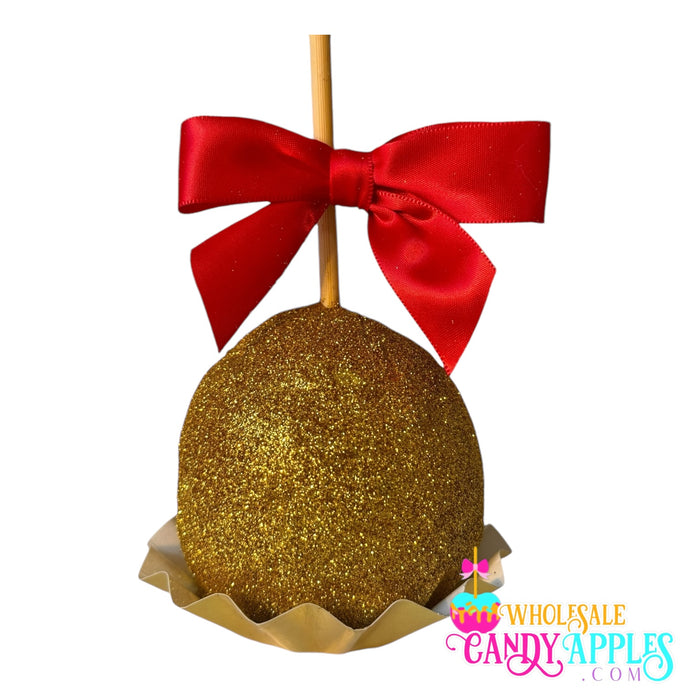 Large Gourmet Milk Chocolate Caramel Apple with Gold Glitter