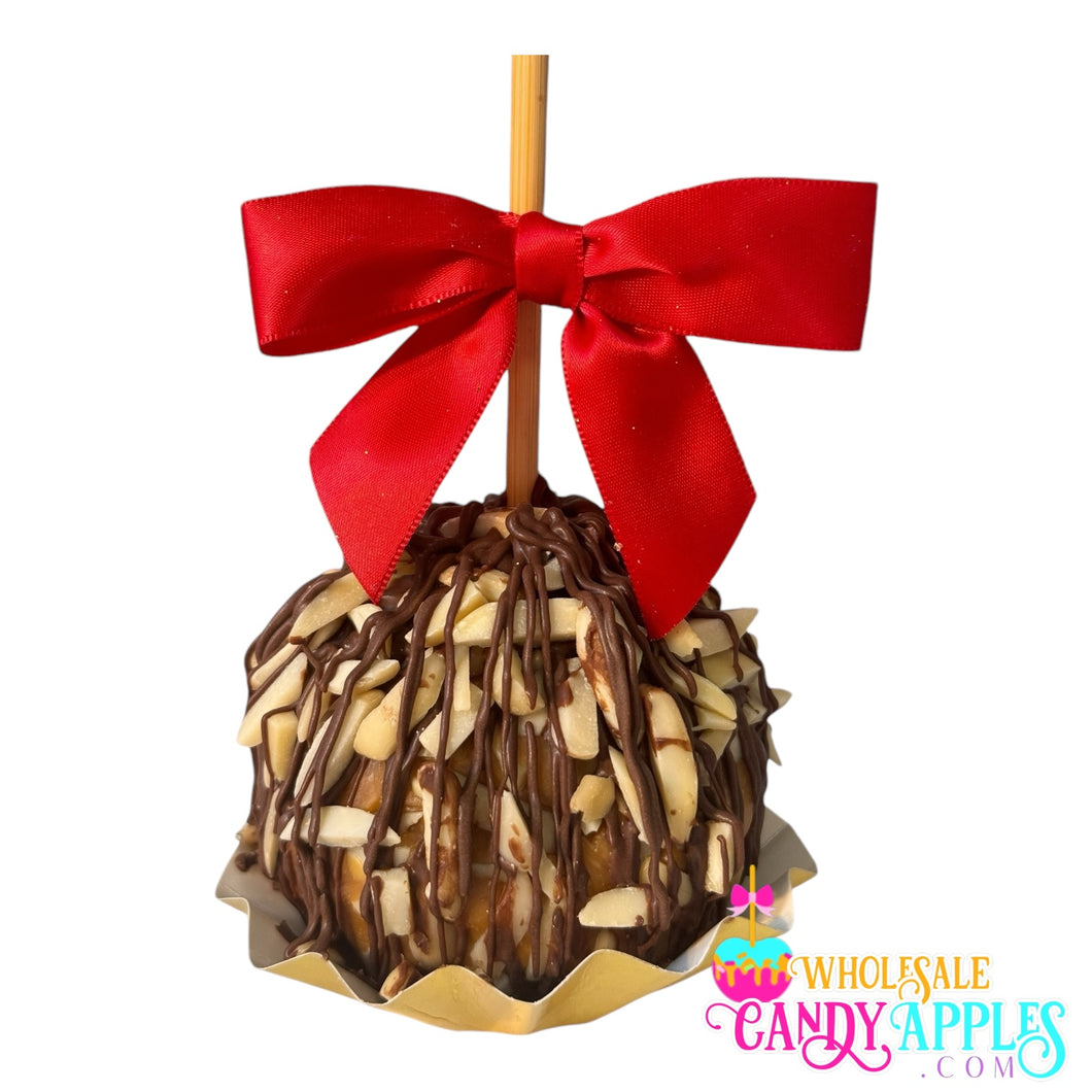 Large Gourmet Milk Chocolate Caramel Apple with Almonds