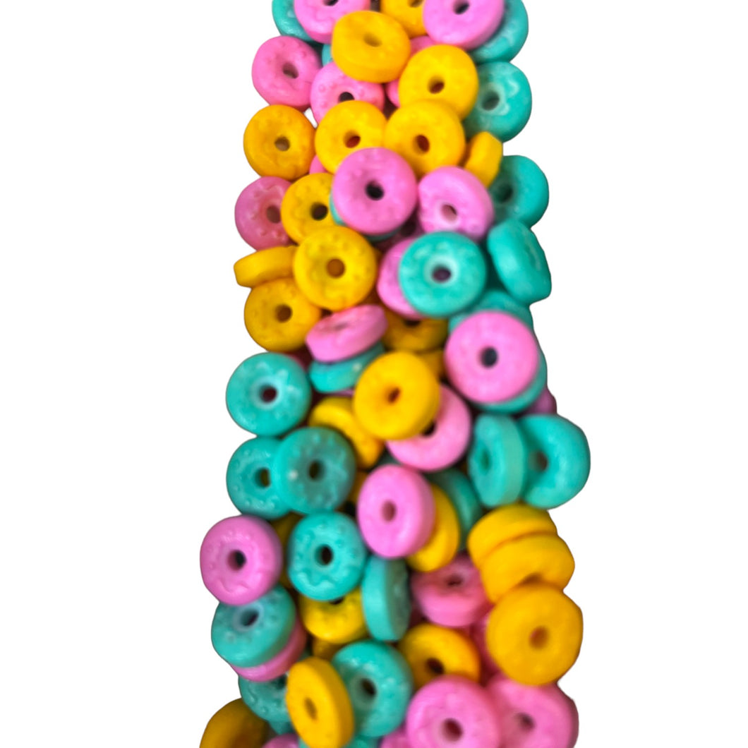 a stack of doughnuts sitting on top of each other