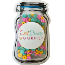 a jar filled with lots of colorful sprinkles