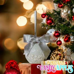 Holiday Snowflake Hard Candy Apples- 6 ct.