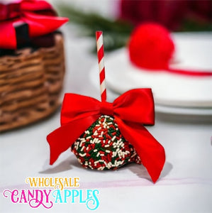 Holiday Sprinkle Caramel Apples- 6 ct.
