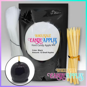 DIY Apple Kit-Black Plain Candy Apple- $20.00 each