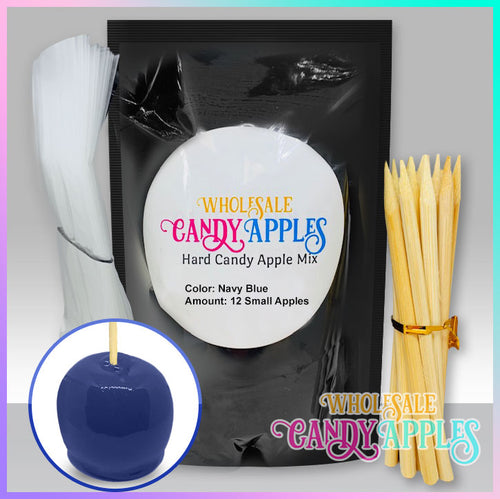 DIY Apple Kit-Navy Blue Plain Candy Apple- $20.00 each