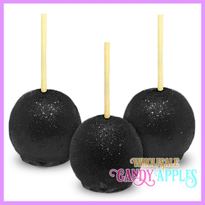 Black Glitter Candy Apples