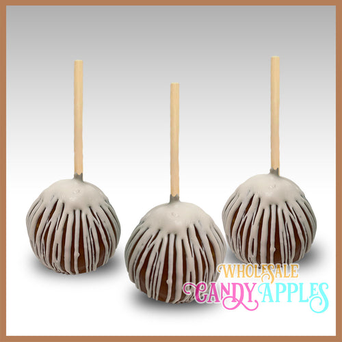 Mini Caramel Apples with White Chocolate Drizzle