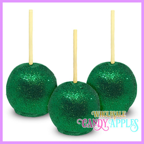 Green Glitter Candy Apples