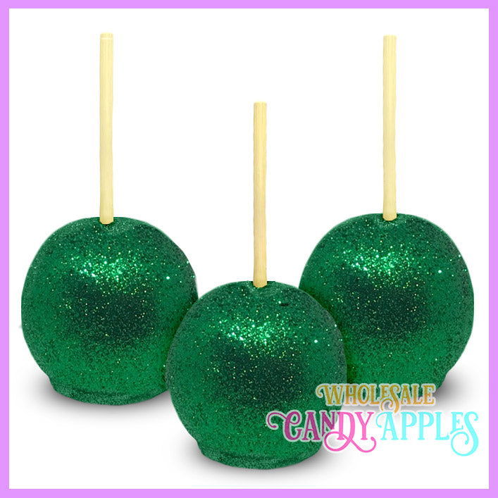 Green Glitter Candy Apples