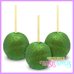 Lime Green Glitter Candy Apples