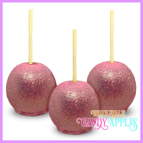 Light Pink Glitter Candy Apples