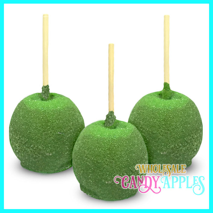 Green Sugar Crystal Candy Apples