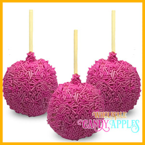 Pink Sprinkle Candy Apples