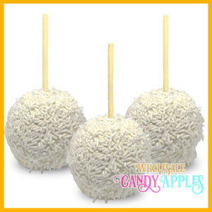 White Sprinkle Candy Apples