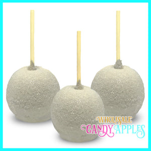 White Glitter Candy Apples