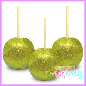 Yellow Glitter Candy Apples
