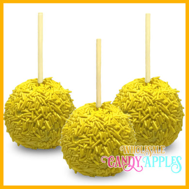 Yellow Sprinkle Candy Apples