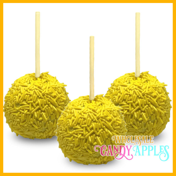 Yellow Sprinkle Candy Apples
